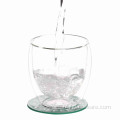 Tasses en verre transparentes à deux parois de haute qualité